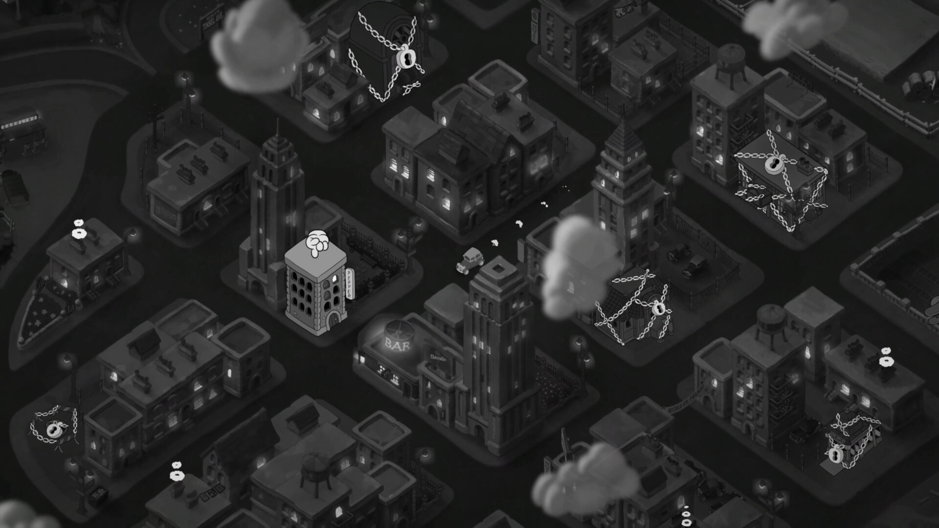 MOUSE: P.I. For Hire city map artwork used to introduce the Jack Pepper character guide
